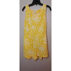 A New Day Yellow Floral Romper • Women’s Size M • Sleeveless Summer One‑Piece